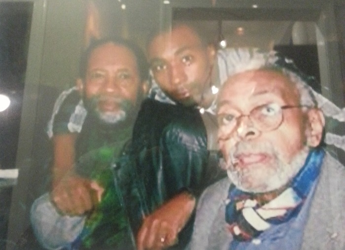 James and JaBen Early and Amiri Baraka at Busboys and Poets in Washington, D.C. Photo by Tom Porter