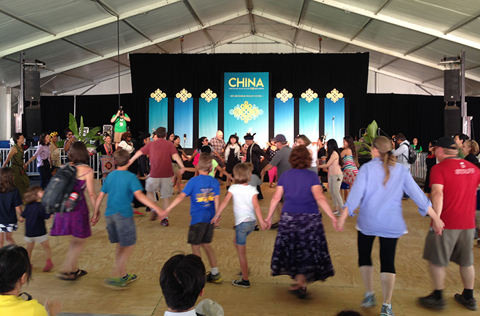 Dancing with the Miao in Moonrise Pavilion. Photo by Jing Li