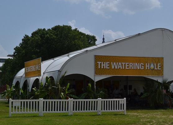 The Watering Hole features Tusker and Kingfisher lagers and live music. And shade.