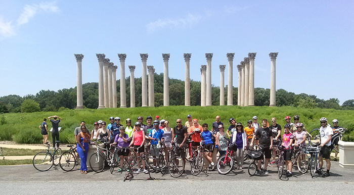 Bicyclists en route to China via the National Arboretum. Photo by Christopher Roell