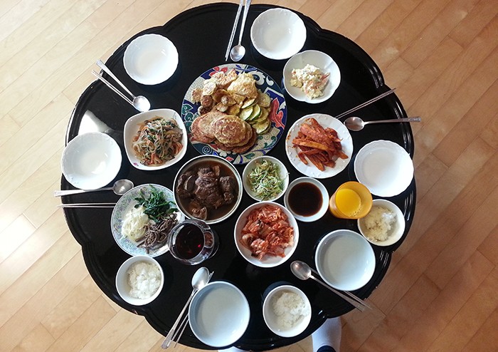 An arrangement of traditional foods for Seollal dinner. Photo by Jennifer Suh