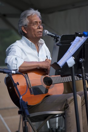 The Ralph Rinzler Memorial Concert began with Agustín Lira from Fresno, California, sharing a bit of the state's Latino culture. Photo by JB Weilepp, Ralph Rinzler Folklife Archives