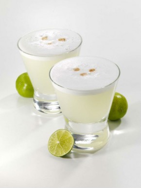 Pisco sour, Peru's national drink, is made with lime, egg whites, gum syrup, and pisco. Photo courtesy of Flickr user Thomas S.