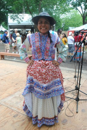 Andrea performed wititi dance during Festival Community Days, representing her hometown of Cabanaconde. Photo by Kyra Hamann, Ralph Rinzler Folklife Archives