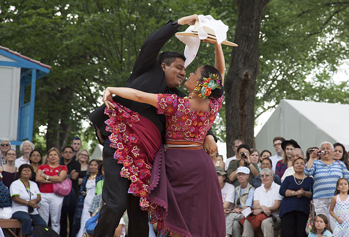 Marinera dancers perform on La Plaza at the 2015 Festival. Photo by Brian Barger, Ralph Rinzler Folklife Archives