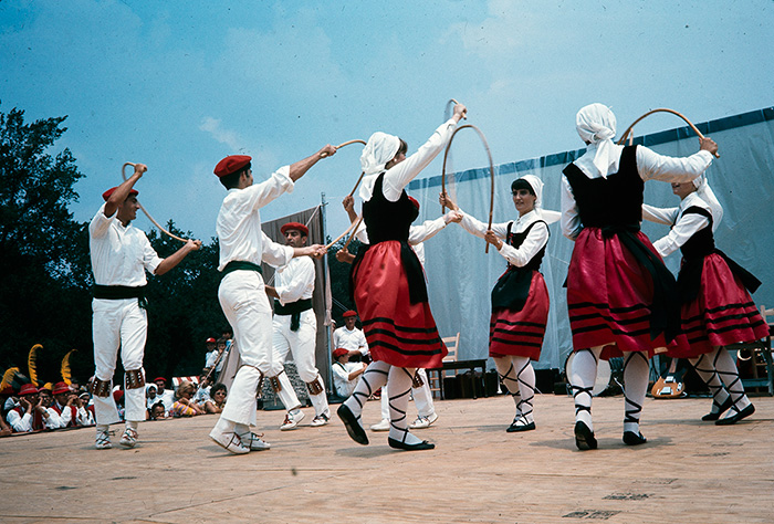 The Oinkari Basque Dancers performing at the 1968 Folklife Festival. Ralph Rinzler Folklife Archives