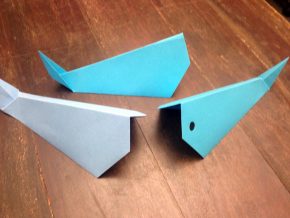 Visitors can create their own whale origami and learn about the Basque history of whaling and seafaring. Photo by Sara Dufour