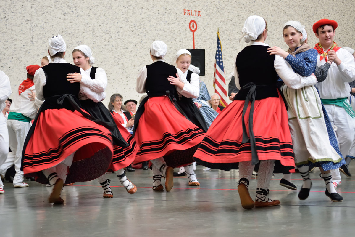 Zazpiak Bat Dancers at the San Francisco Basque Cultural Center begin learning dance at a young age. Photo by Greyson Harris, Ralph Rinzler Folklife Archives